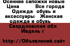 Осенние сапожки новые › Цена ­ 600 - Все города Одежда, обувь и аксессуары » Женская одежда и обувь   . Свердловская обл.,Ивдель г.